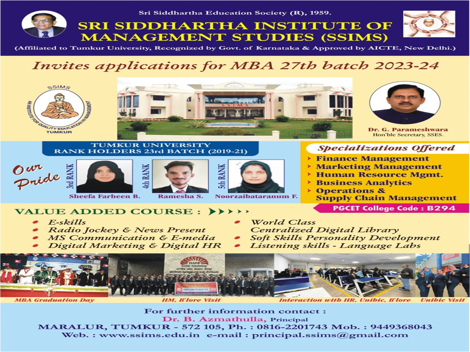 SSIMS Invites applications for MBA 27th Batch 2023-24