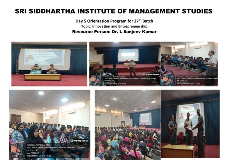 Day 2 To Day 5 Orientation Program For I Sem MBA - Sri Siddhartha ...